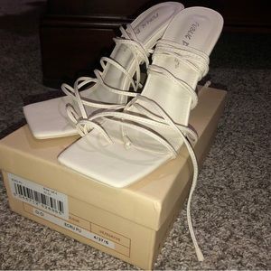 Public Desire Cici Strappy Heels White Size 6